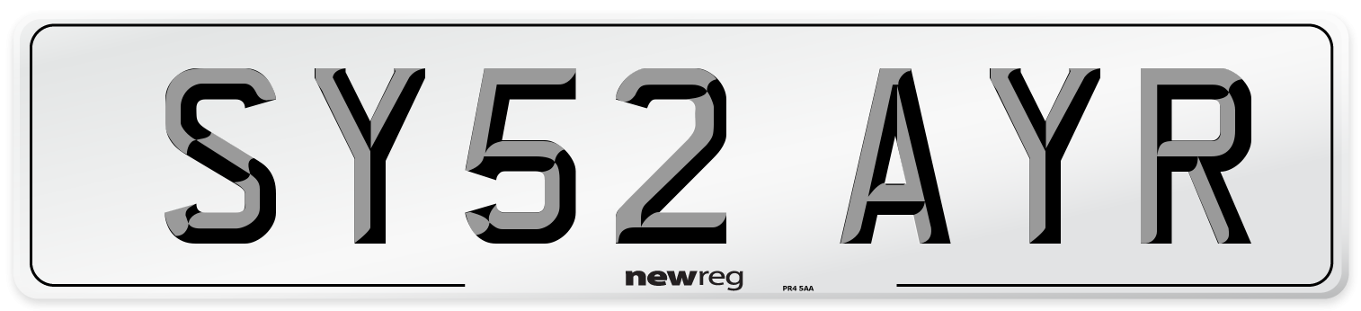 SY52 AYR Number Plate from New Reg